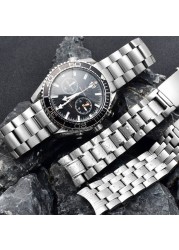 18mm 20mm 22mm quality 316L silver stainless steel watch straps strap for omega seamaster speedmaster planet ocean strap