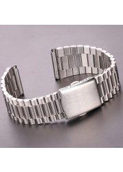 Women's stainless steel watch band, silver and gold watch band, 12mm, 14mm, 16mm, 18mm, 20mm, with buckle