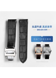 Leather watch strap suitable for Cartier Santos Santos 100 men and women leather strap 20mm 23mm