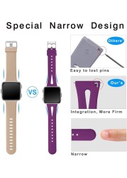 Ouwegaga Slim Sport Bands Multicolor Compatible for Fitbit Versa 2 / Versa 1 / Versa Lite Silicone Bracelets for Women Men