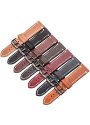 Genuine Leather Watchbands 18mm 20mm 22mm 24mm Black Dark Brown Women Men Cowhide Watch Band Strap Strap With Buckle