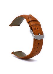 BEAFIRY Watch Strap 18mm 19mm 20mm 21mm 22mm Ostrich Pattern Genuine Leather Brown Watchband For Fossil Huawei Brown Black