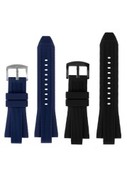 Rubber Watch Strap for MK MK8184 MK8152 MK9020 MK8730 MK8761 8295 8296 Convex Silicone Watch Band Men's Watch Band 29*13mm Black Blue