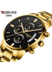 2309 NIBOSI Luxury Brand Mens Watches Business Dress Quartz Wristwatch Waterproof Chronograph Watch for Men Relogio Feminino