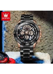 OLEVS 2022 New Fashion Top Brand Luxury Multifunctional Waterproof Casual Watches Stainless Steel Quartz Watch Reloj Hombre 9921