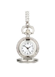 2022 Fashion Vintage Alloy Pocket Watch Roman Numeral Dual Time Display Watch Necklace Chain Watches Holiday Gifts TY66