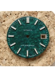 S-watch dial with s logo and GS logo snow mist surface fit nh35 movement and 4r36 skx007/skx009 blue lume