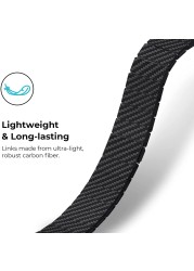 Carbon Fiber Strap for Apple Watch Band 44mm 42mm 41mm 45mm 40mm 38mm Lightweight Link Strap Bracelet iWatch Series 5 4 3 6 SE 7