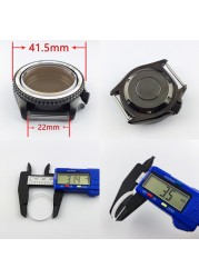 41.5mm NH35 NH36 case, watch accessories, stainless steel plated sapphire glass suitable for NH35 NH36 movement