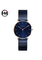 Japan Quartz Movement High Quality 36mm Hana Martin Women Stainless Steel Mesh Rose Gold Waterproof Ladies Watch Dropshipping