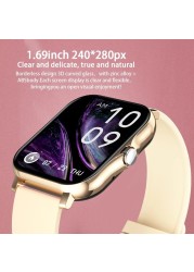 New Ladies Smart Watch Men 1.69 inch Color Screen Full Touch Fitness Tracker Call Ladies Smart Watch for Android IOS+Box