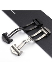 High qualitySilver Black Color Stainless Steel Watch Band Buckle For Tag Heuer Rubber Leather Strap Belt Carrera Clasp 18mm