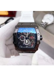 Watches for Men Silicone Strap Sport Quartz Richard Men's Watch Chronograph Watches Relogio Masculino