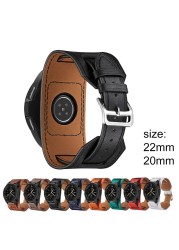 22mm 20mm watch strap for samsung galaxy watch 4 classic 46mm 42mm smart watch genuine leather strap amazfit cuff bracelet