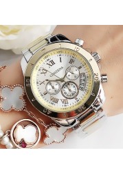 Contena-Women's Watches Stainless Steel Gold Quartz Wrist Watch Original Luxury Brand Geneva Ladies