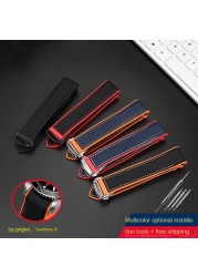 New strap for Omega 300 ocean 20mm 22mm black blue orange red fabric nylon rubber watch band men waterproof watchband