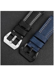 Thick Nylon Watch Band For Men's Watch Canvas Leather Business Watches