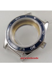 41mm Blue Ceramic Bezel Watch Case Blue Dial Hand Fit ETA 2836 NH35A NH36A Miyota 8215 821 Amomation