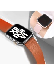 Modern Style Leather Loop Strap for Apple Watch Series 7 6 5 4 3 2 Bands Bracelet for IWatch 38/40/42/44mm Watches Accessories