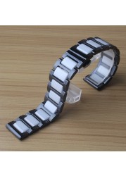 20mm 22mm Watches Ceramic White Wrap Black Fashion Two Tone Watches Accessories Forearm Bracelet Quick Release Spring Bar