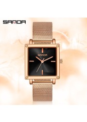 SANDA 2022 Top Brand Women Quartz Watches Simple Style Ladies Quartz Wristwatch Fashion Waterproof Watch Relogio Feminino