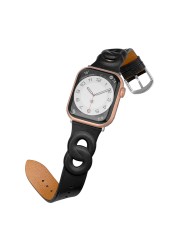 Genuine Leather Strap for Apple Watch 7 6 5 SE 45mm 41mm 44mm 40mm Smart Watch Stylish Replacement Straps for iwatch 3 42mm 38mm