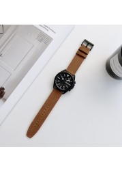 22mm Genuine Leather Strap Watchband 20mm For Samsung Galaxy Watch 3/4 40mm 44mm Active 45mm Original Wristband For Amazfit GTR2