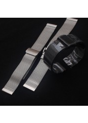 New High Quality Watches 18mm 20mm 21mm 22mm Stainless Steel Black Silver Watches Mesh Bracelet Watch Band Strap Fit Brands