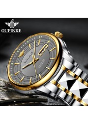 OUPINKE luxury watch men business automatic mechanical watches waterproof stainless steel luxury sapphire mirror watch for men