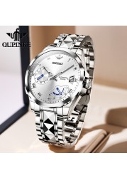 OUPINKE Watch for Men Luxury Brand Automatic Mechanical Wristwatches Waterproof Tungsten Steel Strap Fashion Simple Wristwatch