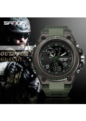 2022 New SANDA Sports Men's Watches Luxury Brand Japanese Military Movement Quartz Watch Men Waterproof S Shock Wristwatches