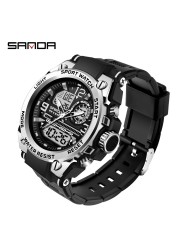 SANDA G Style Men's Digital Watch Military Shock Sports Watches Dual Display Waterproof Electronic Wristwatch Relogio Masculino