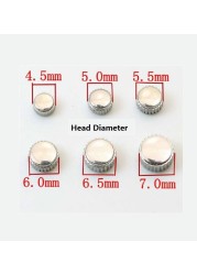 11pcs Silver Color Steel Waterproof Watch Crown 4.5mm to 7.0mm Head Diameter with 2.5mm Hole W3198