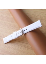 12 14 16 18 19 20 21 22 23 24 26 28mm Watchbands Soft White Mens Womens Silicone Rubber Bracelet Waterproof Drivers Watch Strap Band