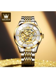 OLEVS Men's Watches Automatic Mechanical Watch for Men Waterproof Stainless Steel Luminous Male Wrist Watch Gift Set