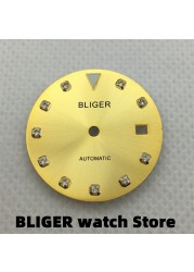 BLIGER 29.3mm Diamond Watch Set Dial For Miyota 8215 8205 821A Mingzhu DG3804 ETA 2824 2836 Movement