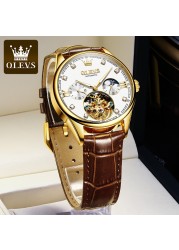 Classic Mens Mechanical Wrist Watches For Men Automatic Watch Tourbillon Watch Leather Waterproof Military Wristwatch