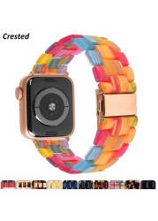 Resin strap for apple watch band 45mm/41mm 44mm 40mm 42mm 38mm watchband bracelet for iwatch apple watch series 5 4 3 se 6 7