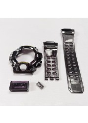 Black Purple GW9400 Silicone Rubber Watch Band and Bezel Transparent Watchband Cover with Tools Wholesale Dropshipping