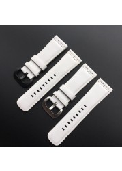 28mm*24mm Calf Leather Pure White Leisure Style Wristband Watch Band Strap Strap for Seven Friday M1 M2 P3 SF Bracelet