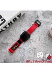 Nylon Watchband for Apple Watch 6 5 4 3 2 1 Series 44 40mm SE Women Bracelet for iWatch 7 41 45mm Sport Breathable Strap 38 42mm