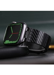 Carbon fiber strap for apple watch 7 6 5 4 SE 45mm 41mm 44mm 40mm High-end smart sport watch wristband for iwatch 3 2 42mm 38mm