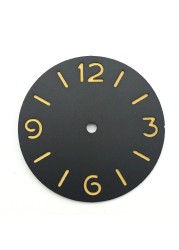 Watch Parts 37mm California Manual Winding Black Watch Literally Aseptic Dial For ETA 6497 ST3600 Caliber Luminous