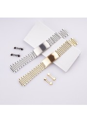 CarlyDamp 18 20mm 316L Stainless Steel Solid Curved End Replacement Wrist Watch Band Watch Band for Vintage Omega Geneve