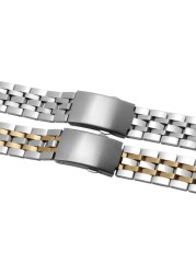 CARLYWET 19mm Silver Two Tone Gold Watch Band Hollow Curved End Bracelets for 1853 PRC200 T17 T461 T014430 T014410CARLYWE