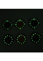 Watch Parts 37mm California Manual Winding Green Watch Literally Aseptic Dial For ETA 6497 ST3600 Luminous Movement