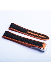 CARLYWET 20 21 22mm Black Orange Rubber Watch Band Strap for Omega Planet Ocean 300m 600m 43.5mm/600m 45.5mm