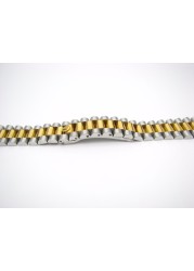 CARLYWET - Solid Curved Screw Link, 20mm, Deployment Clasp, Stainless Steel Watch Band, Strap for Rolex President