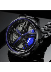 2022 New Men's Watches Real Rim Axis Watch Custom Design Sports Car Watch Waterproof Quartz Male Men's Watch Wheel Wristwatch Clock