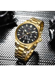 NIBOSI Watch Men Luxury Brand Waterproof Stainless Steel Wrist Watch Chronograph Army Military Quartz Watches Relogio Masculino